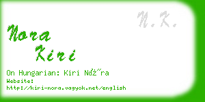 nora kiri business card